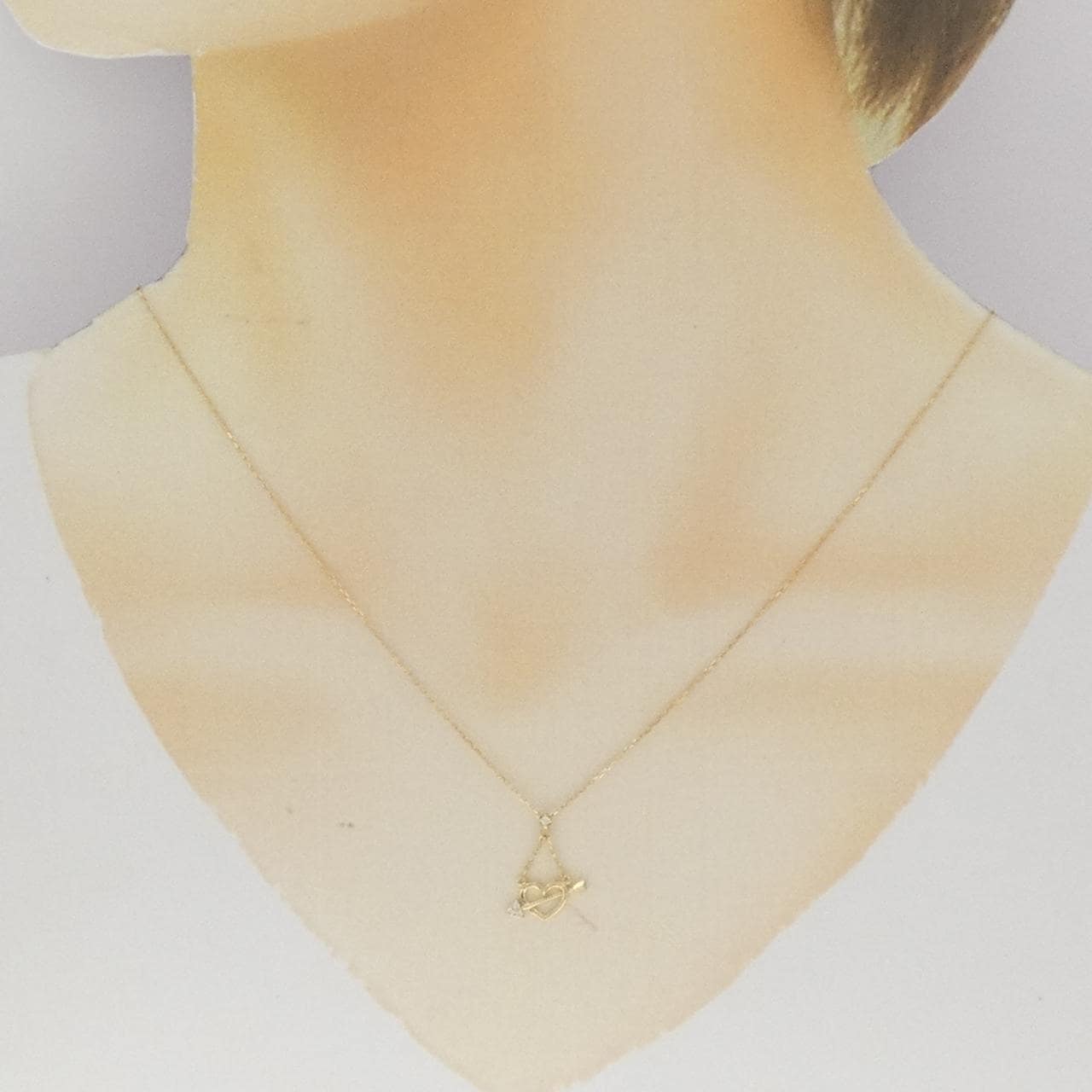 K10YG ハート ダイヤモンド ネックレス 0.02CT