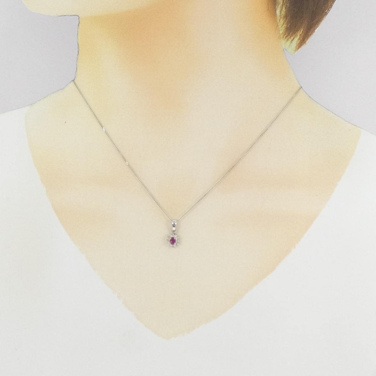 PT900/PT850 ルビー ネックレス