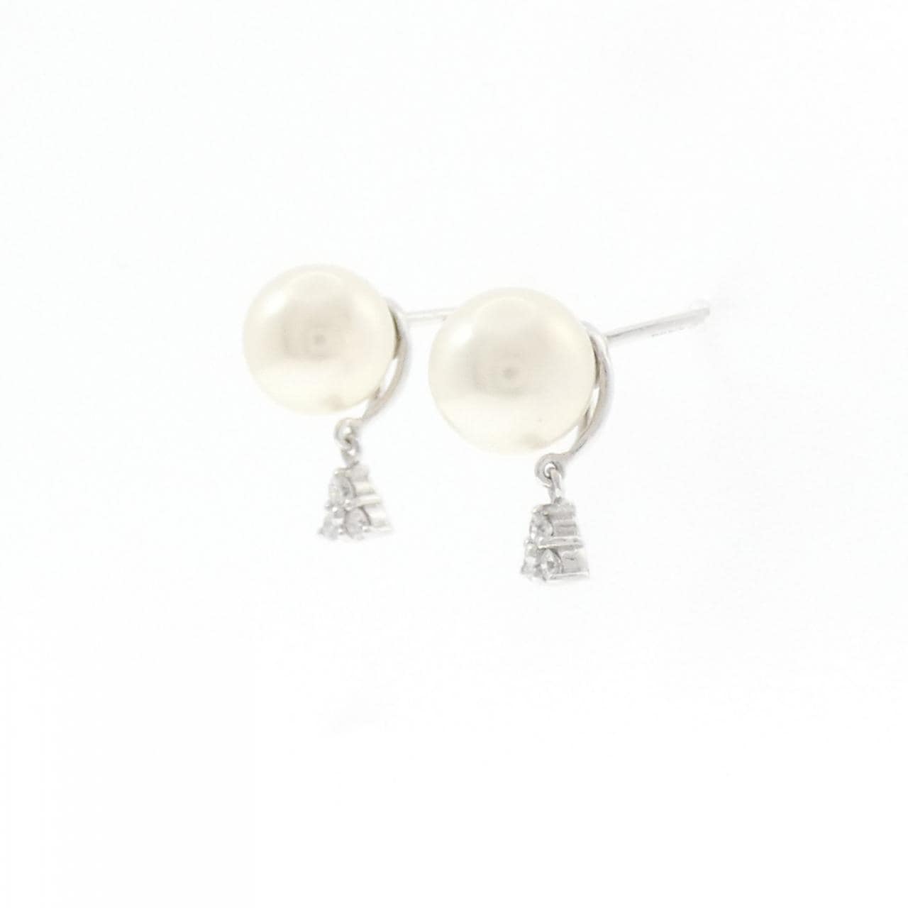 K14WG アコヤパール ピアス 7.6mm