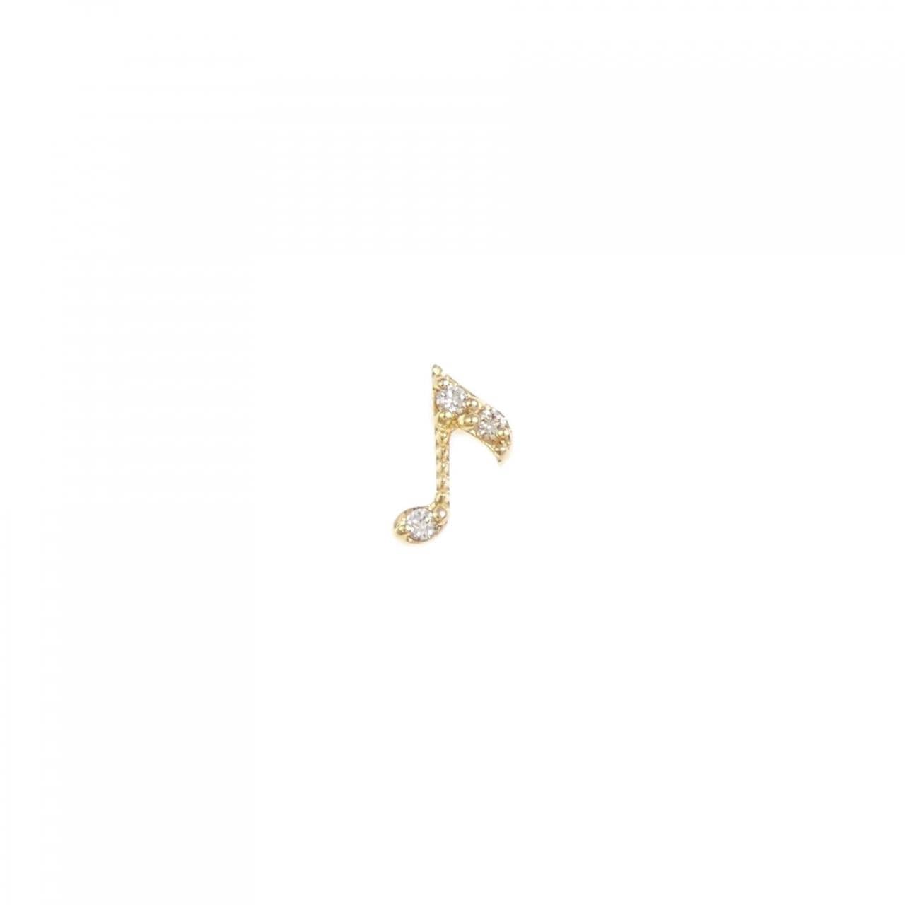 [新品] K18YG钻石耳环单耳0.01CT