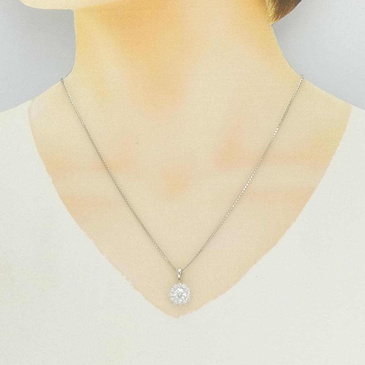PT900/PT850 ダイヤモンド ネックレス 1.022CT G SI2 EXT H&C