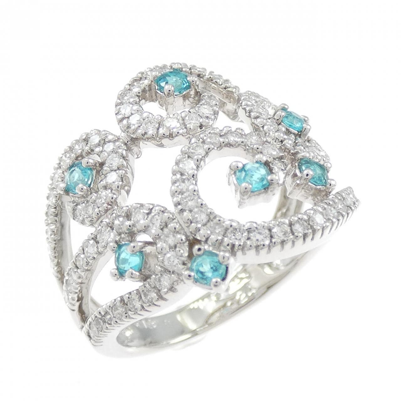 K18WG パライバトルマリン リング 0.24CT