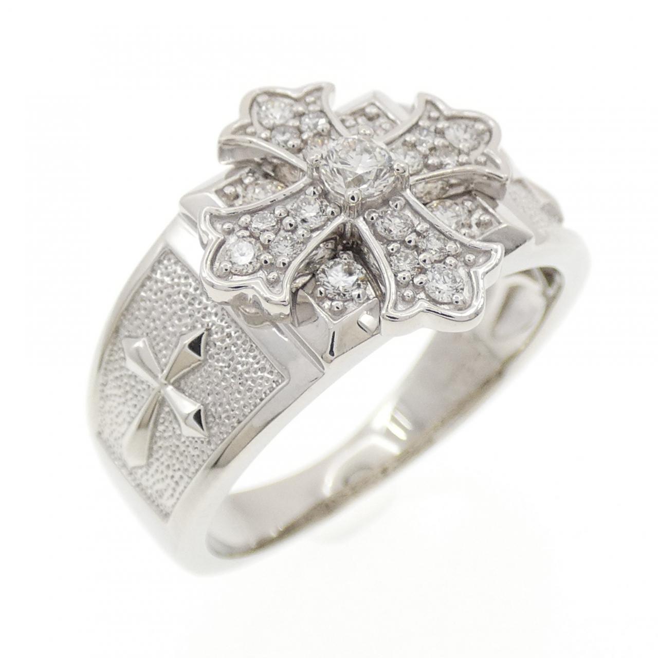 PT900 クロス ダイヤモンド リング 0.30CT
