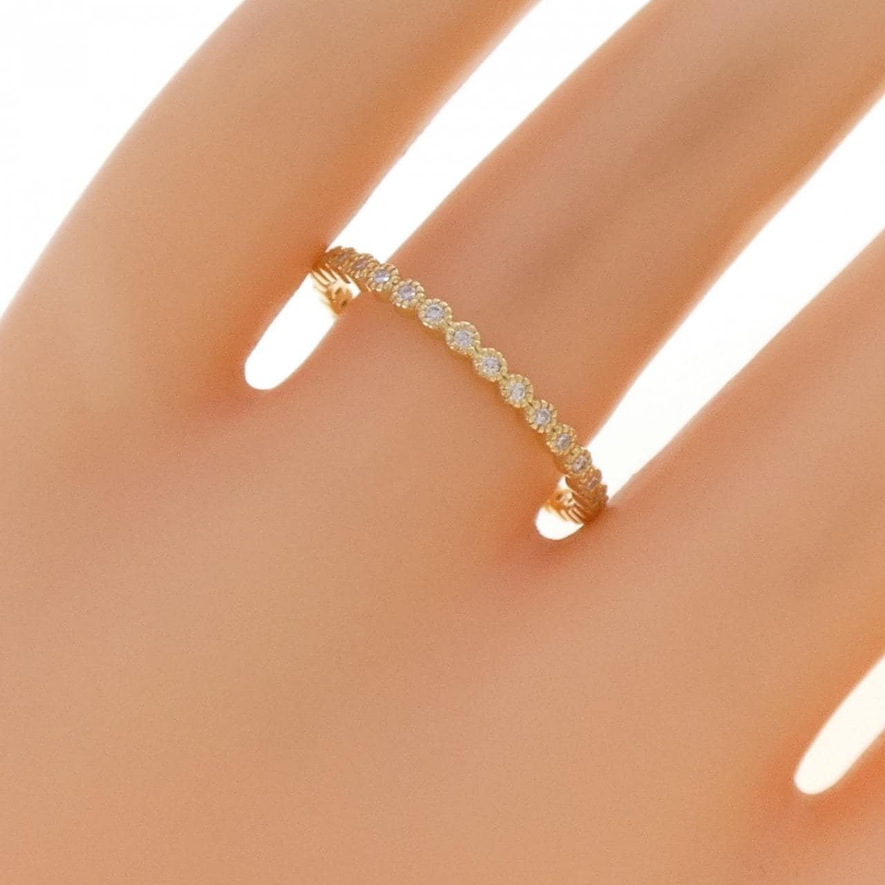 K18YG フルエタニティ ダイヤモンド リング 0.17CT
