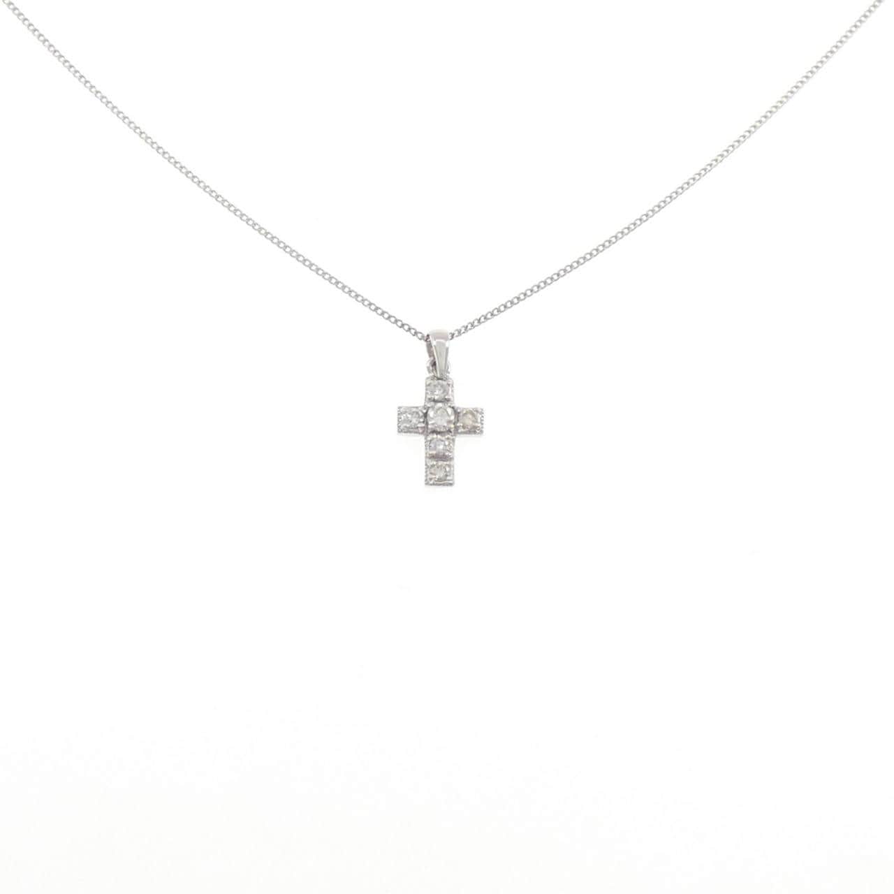 PT900/PT850 クロス ダイヤモンド ネックレス 0.23CT