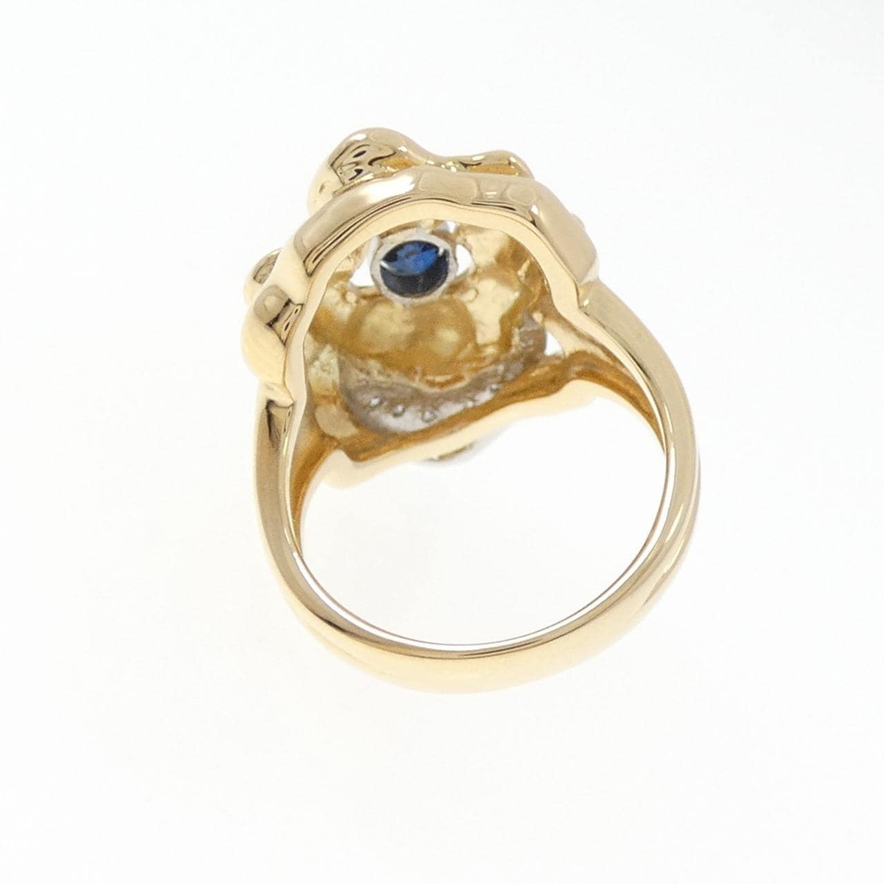 K18YG/PT900 サファイヤ リング 0.60CT