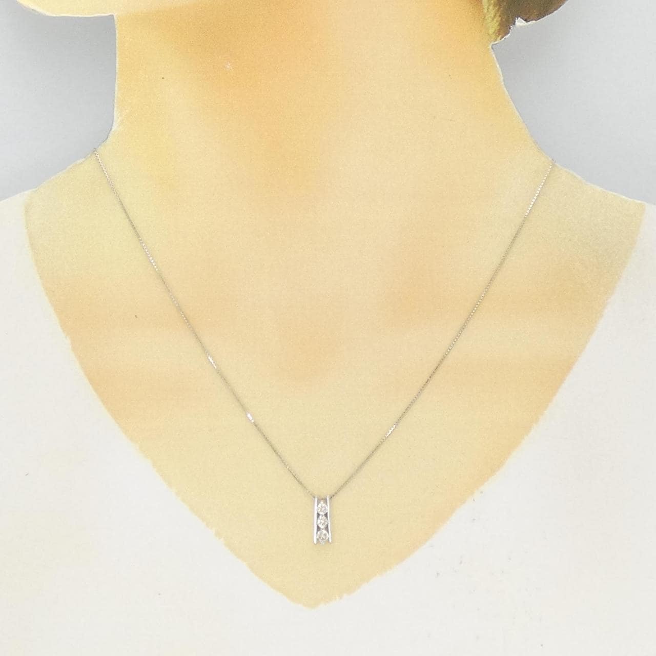 K18WG ダイヤモンド ネックレス 0.3CT