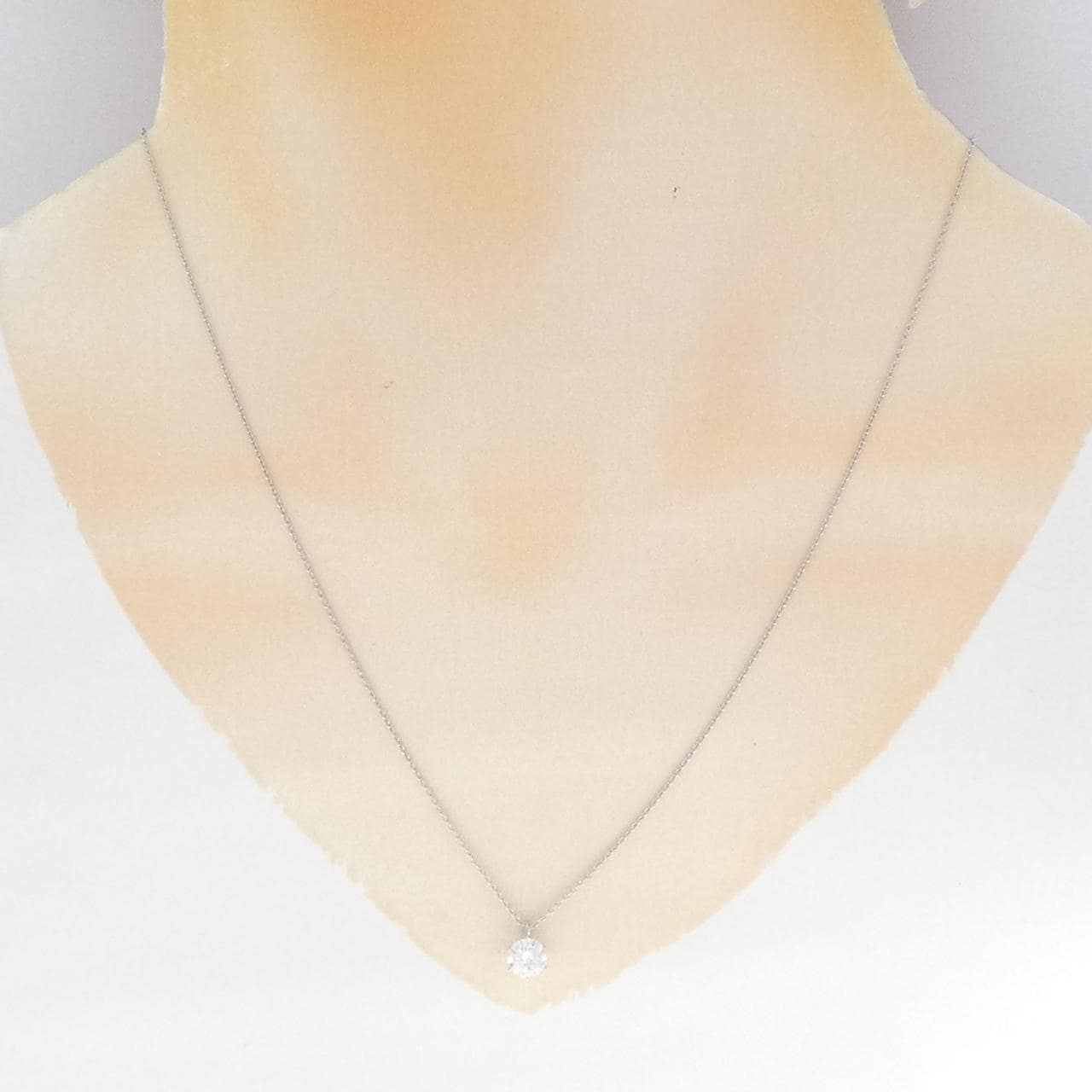 【リメイク】PT900/PT850 ソリティア ダイヤモンド ネックレス 0.539CT G I1 Good