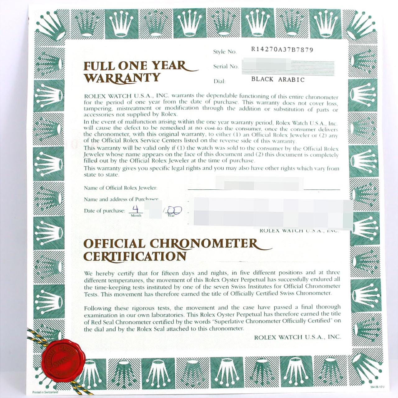 ロレックス エクスプローラーI 14270 SS 自動巻 A番