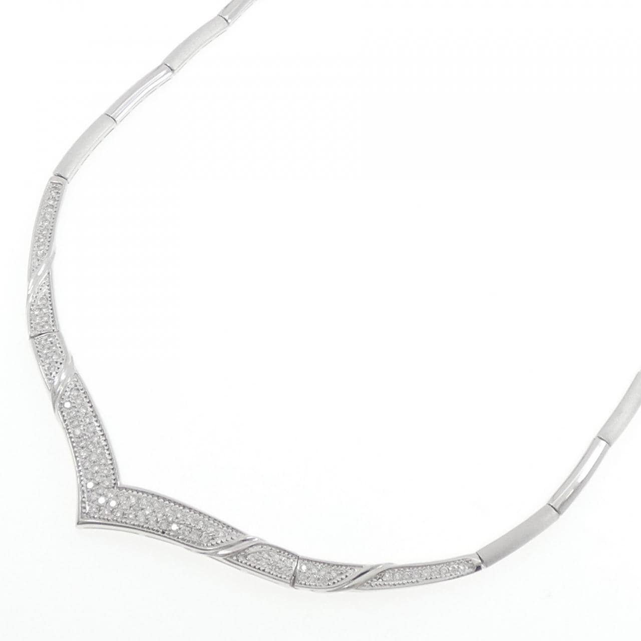 K18WG ダイヤモンド ネックレス 1.00CT