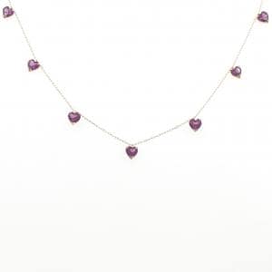 K18YG ハート ガーネット ネックレス 3.50CT
