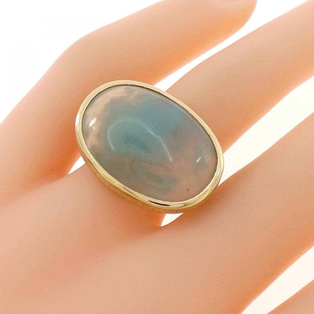 K18YG メノウ リング 12.03CT