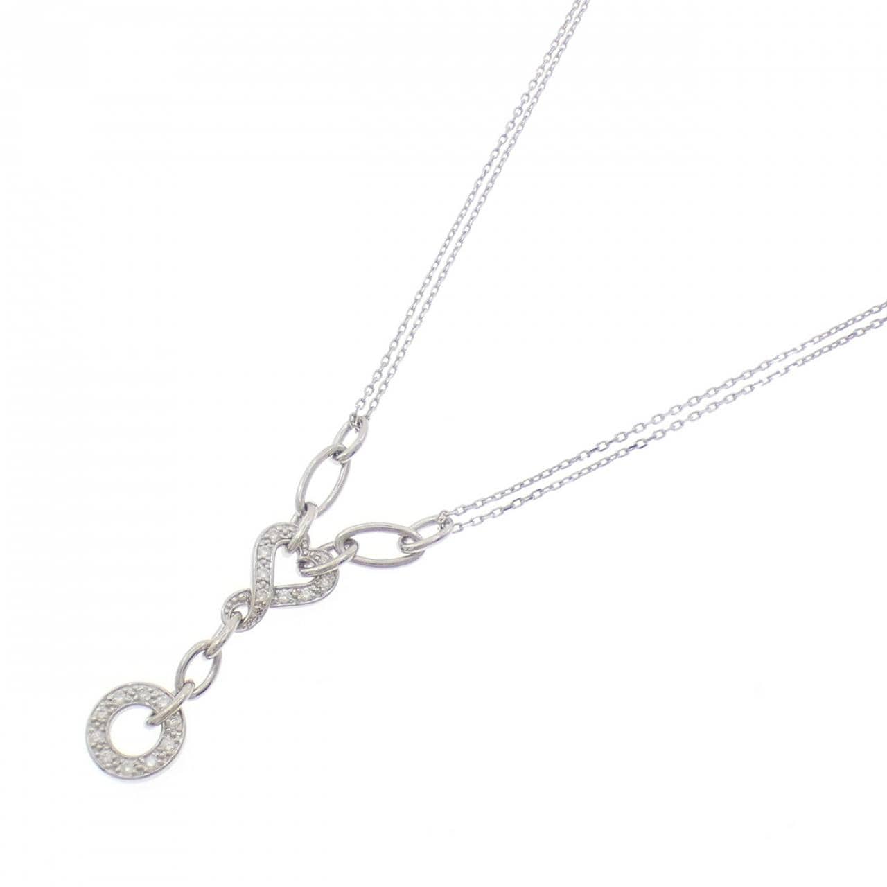 750WG ハート ダイヤモンド ネックレス
