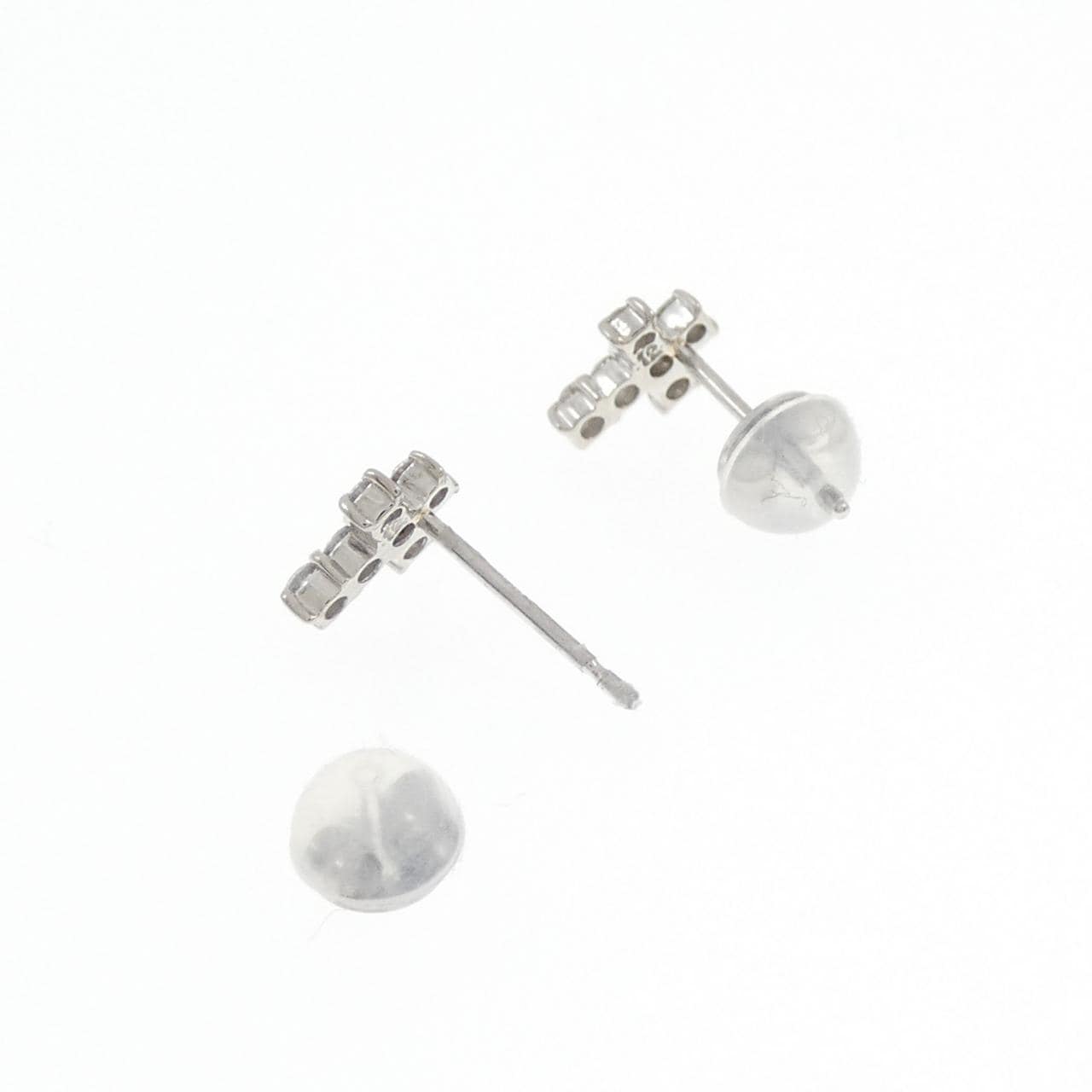 PT900 クロス ダイヤモンド ピアス 0.24CT