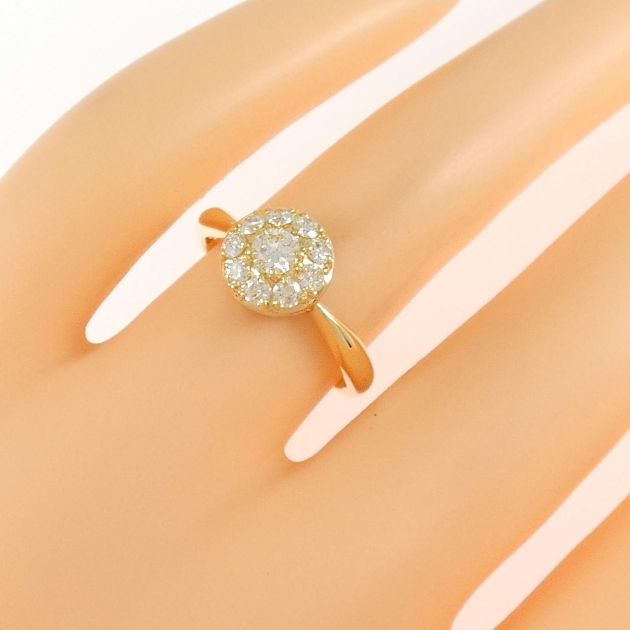 K18YG フラワー ダイヤモンド リング 0.50CT