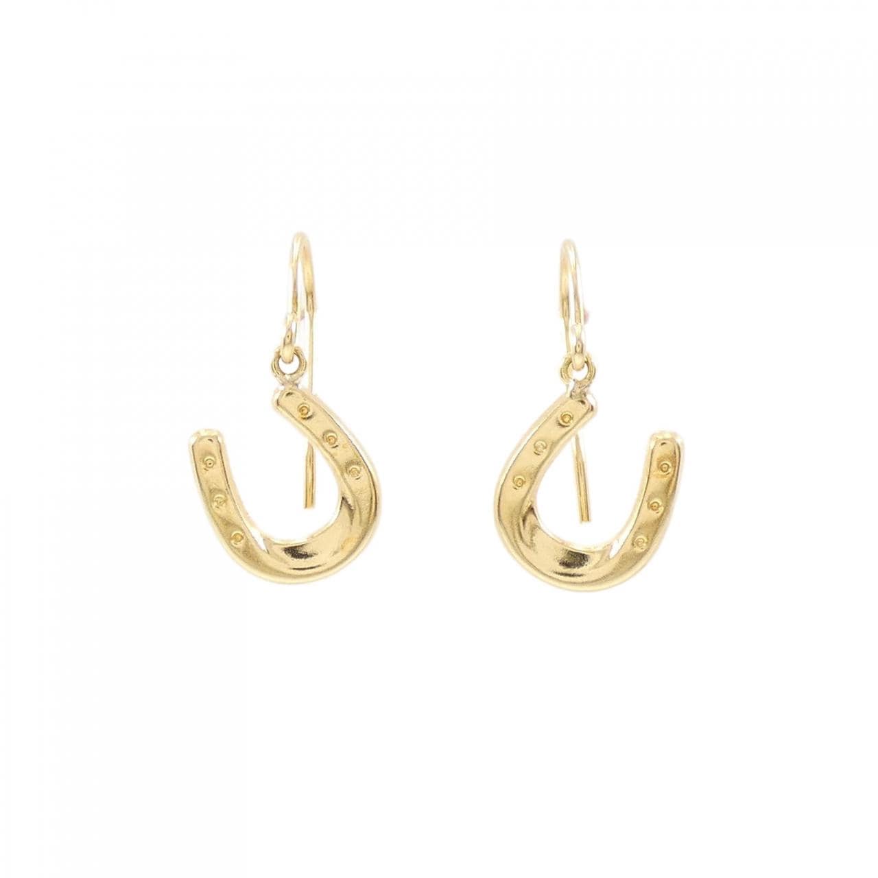 [BRAND NEW] K18YG Horseshoe Earrings