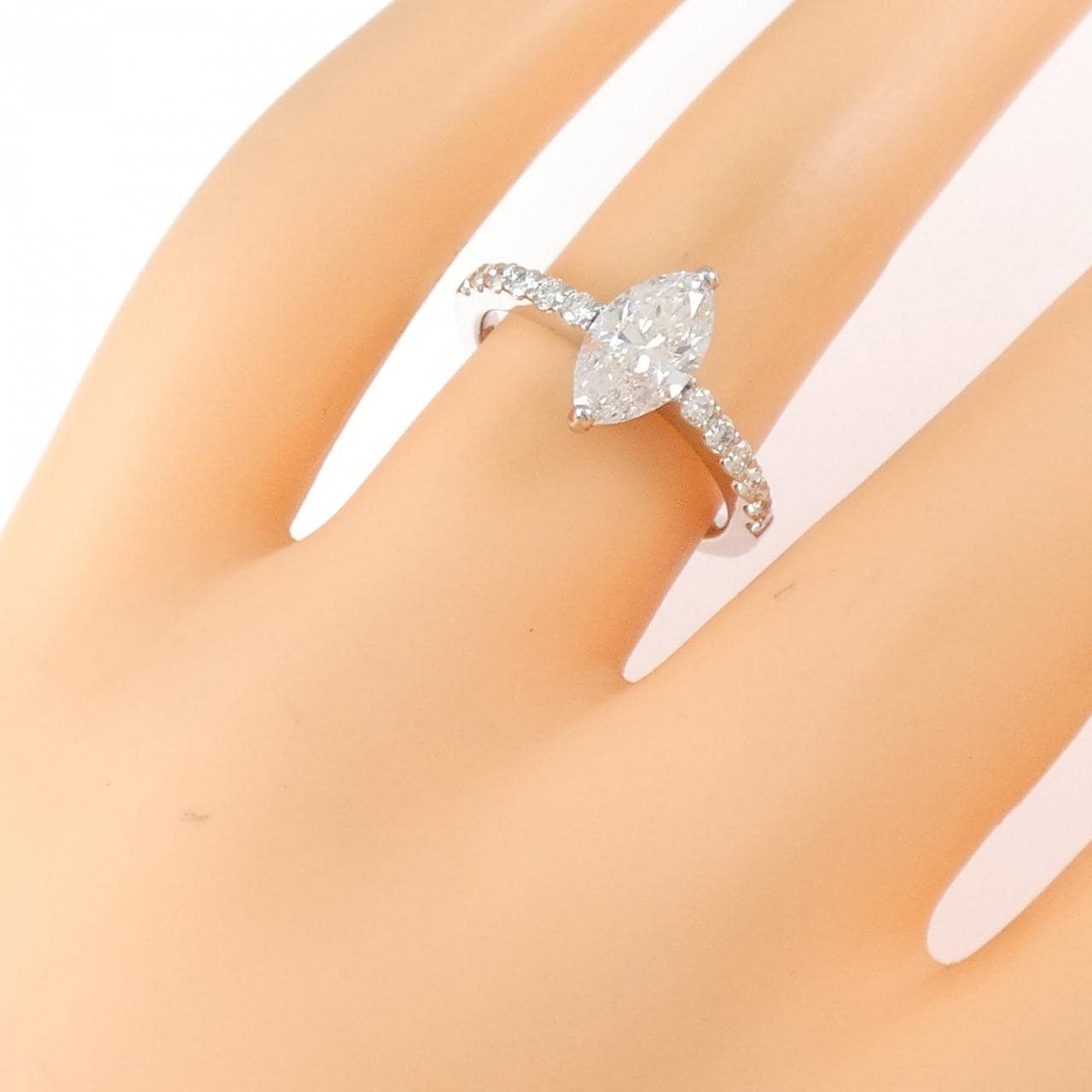 【リメイク】PT900 ダイヤモンド リング 1.011CT D SI2 マーキスカット