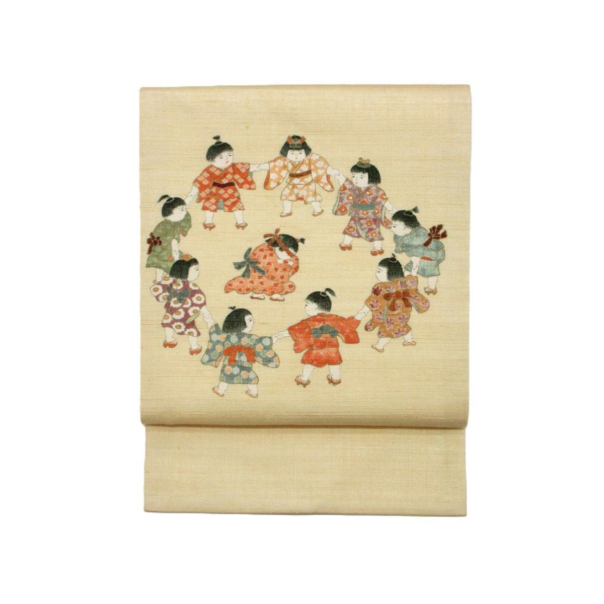 名古屋帯　紬織　友禅加工