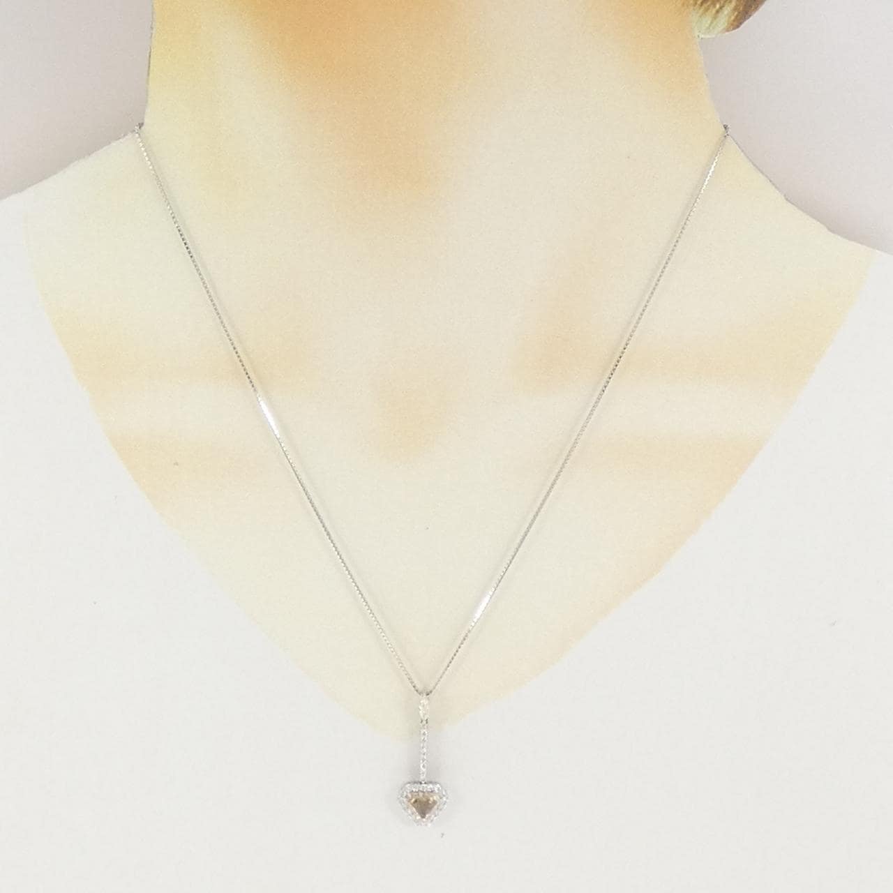 750WG/K18WG ダイヤモンド ネックレス 0.72CT