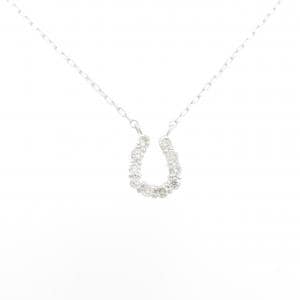 K18WG ホースシュー ダイヤモンド ネックレス 0.10CT