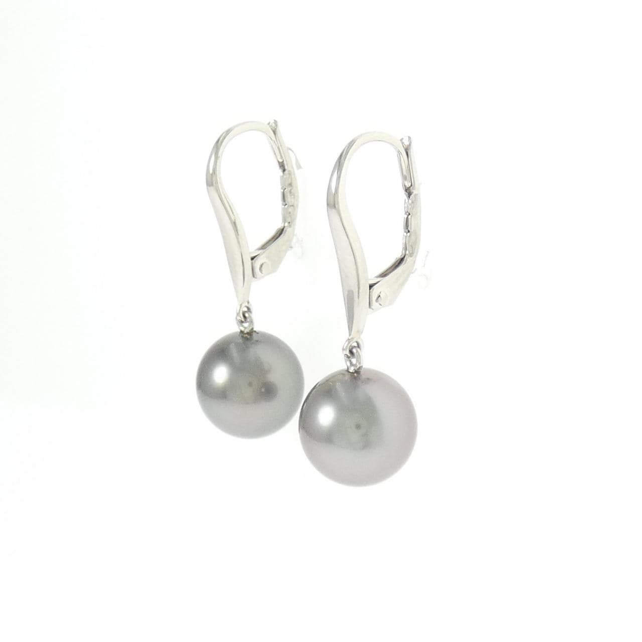 PT850 Black Pearl Earrings 9.0mm
