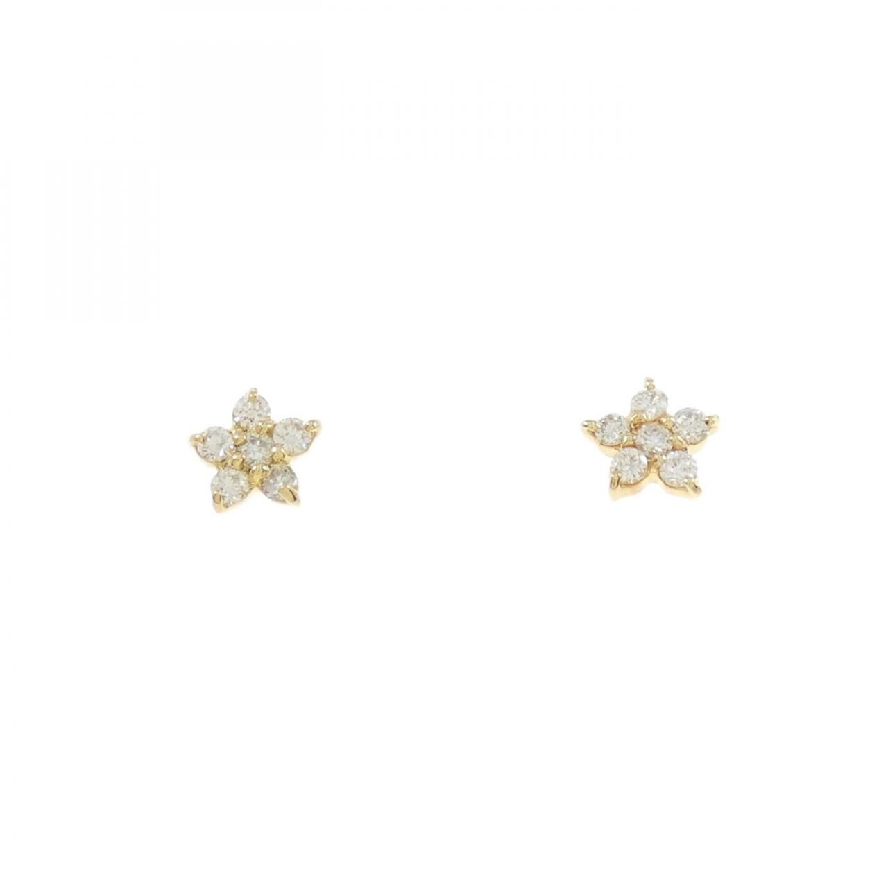 [新品] K18YG 花朵鑽石耳環 0.20CT