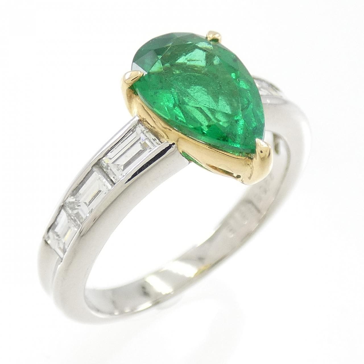 PT900/K18YG エメラルド リング 1.38CT