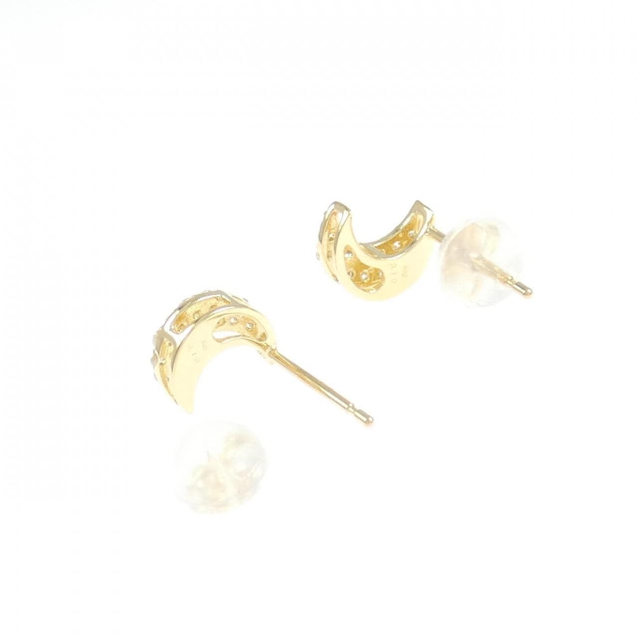 【リメイク】K18YG ムーン ダイヤモンド ピアス 0.20CT