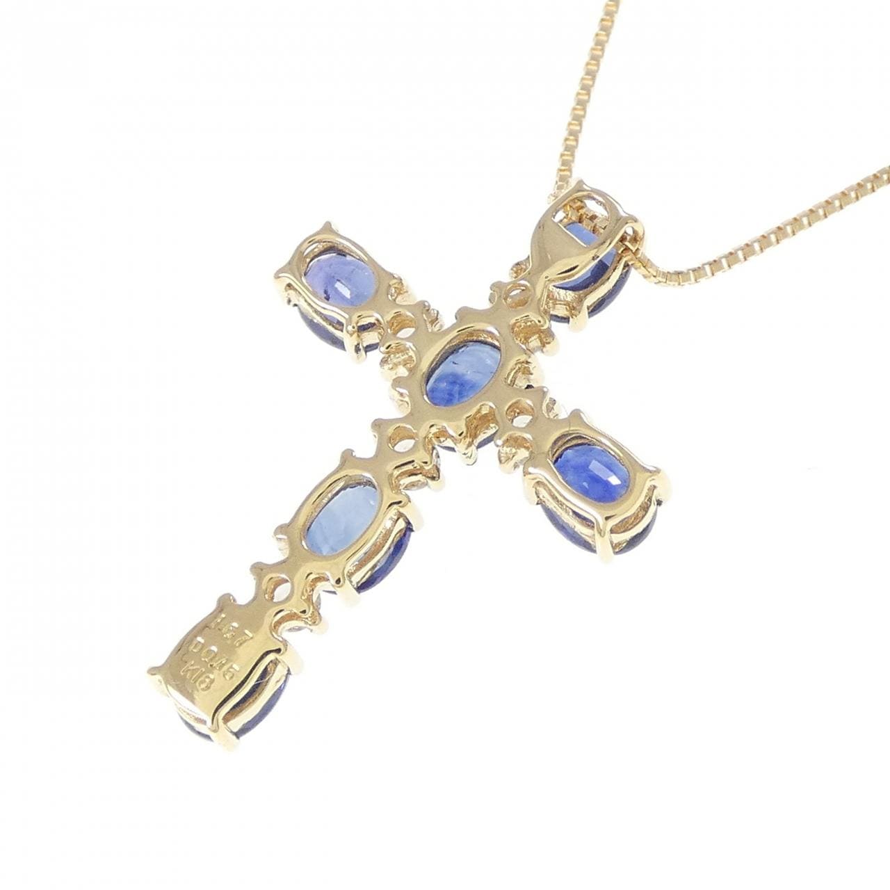 K18YG クロス サファイヤ ネックレス 1.67CT