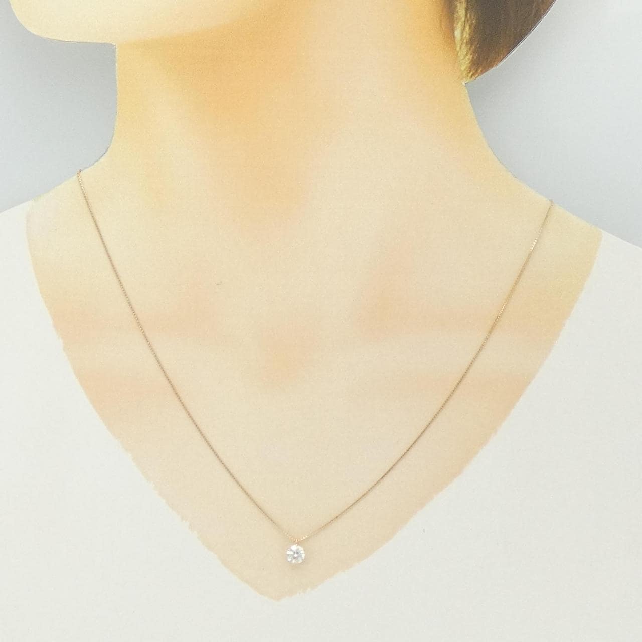 K18PG ソリティア ダイヤモンド ネックレス 0.54CT