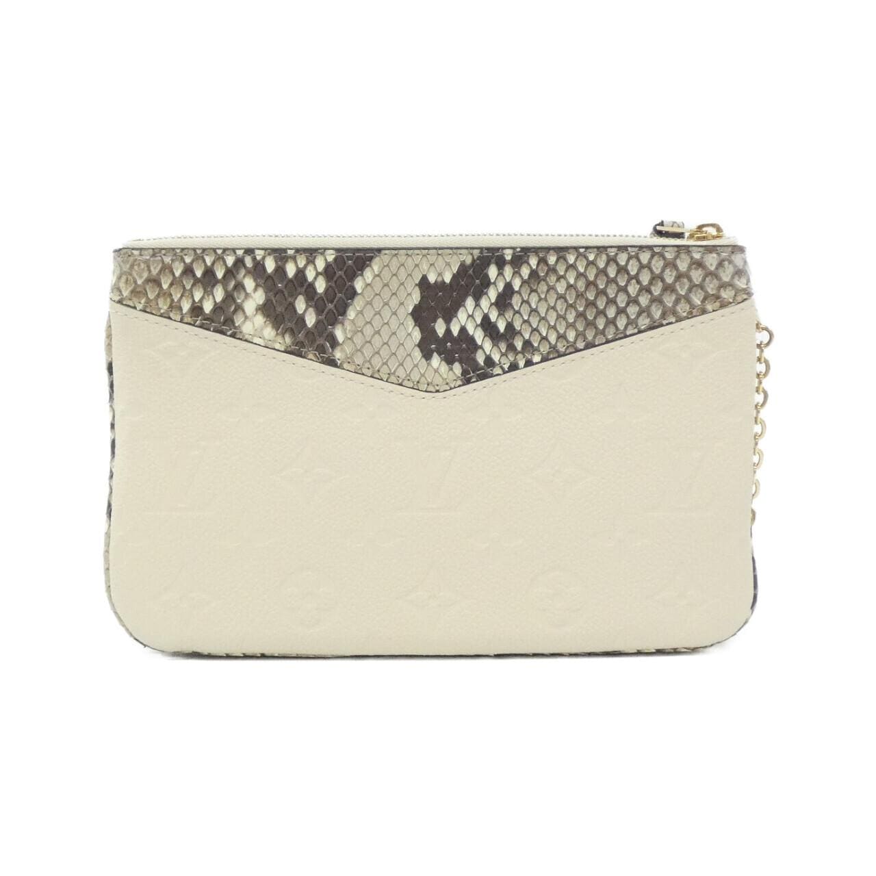 ルイヴィトン モノグラム アンプラント+エキゾチック レザー ポシェット ドゥーブル ジップ N96322 ショルダーバッグ