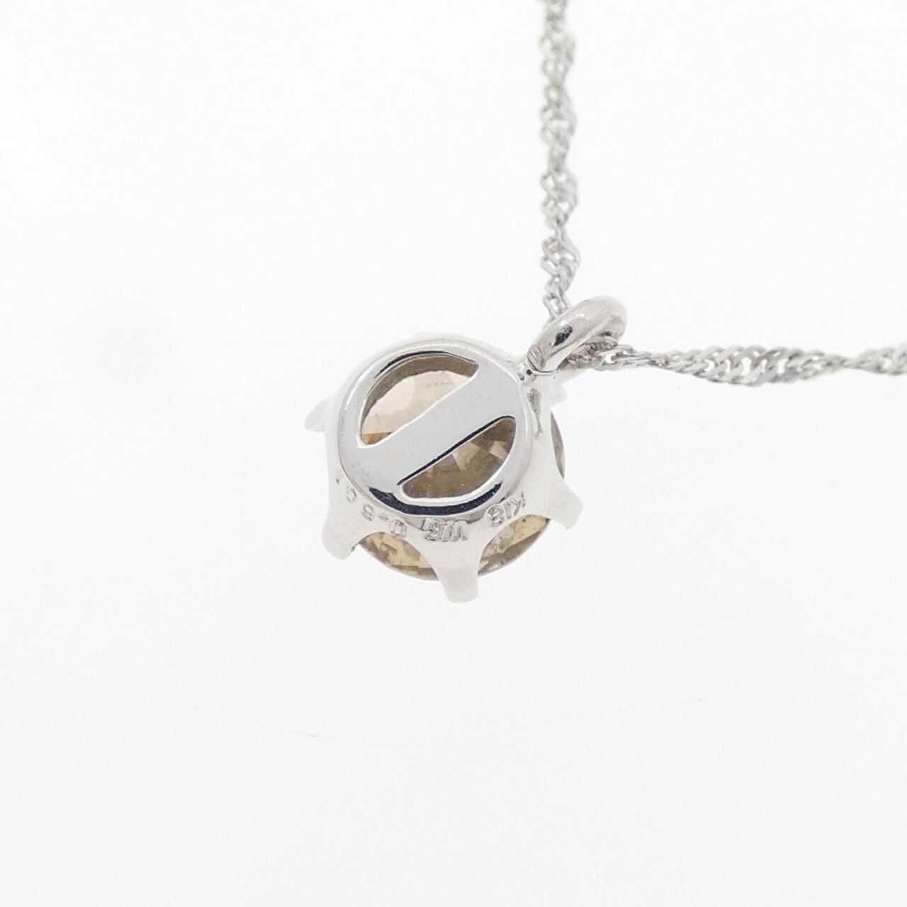 K18WG solitaire Diamond necklace 0.601CT