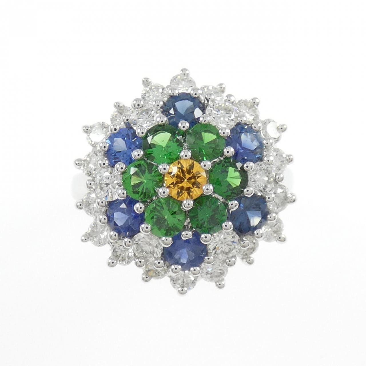 750WG カラーストーン リング