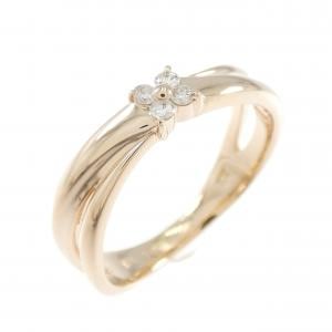 K18PG フラワー ダイヤモンド リング 0.06CT