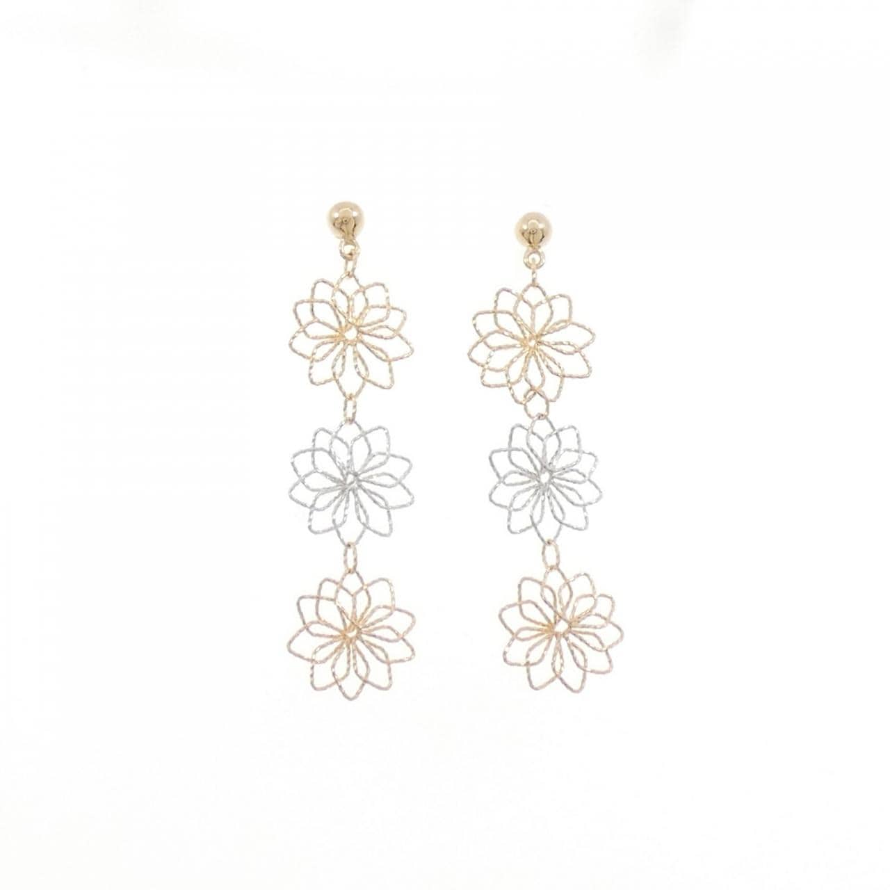 K18スリーカラー ピアス