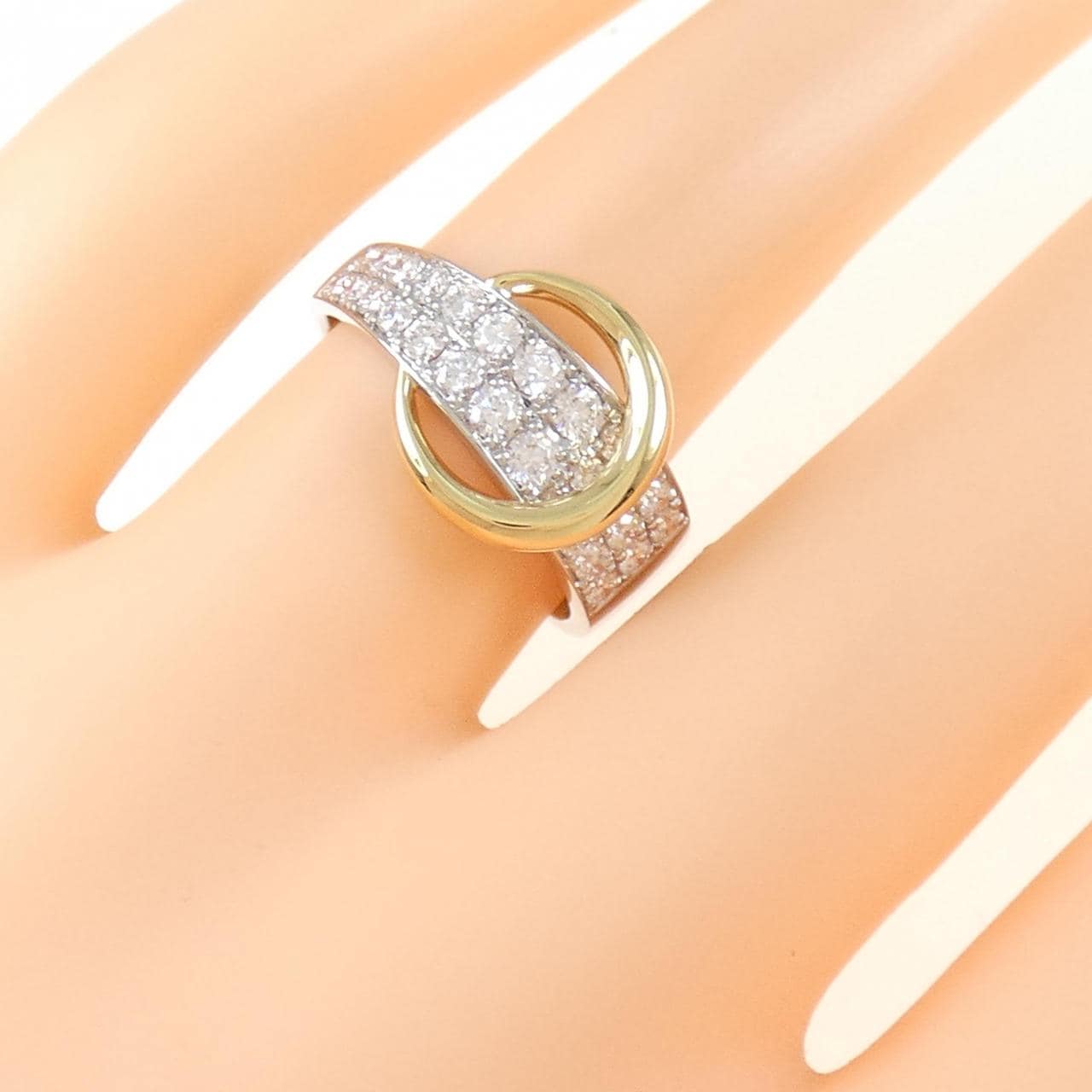 PT900/K18YG ダイヤモンド リング 0.65CT