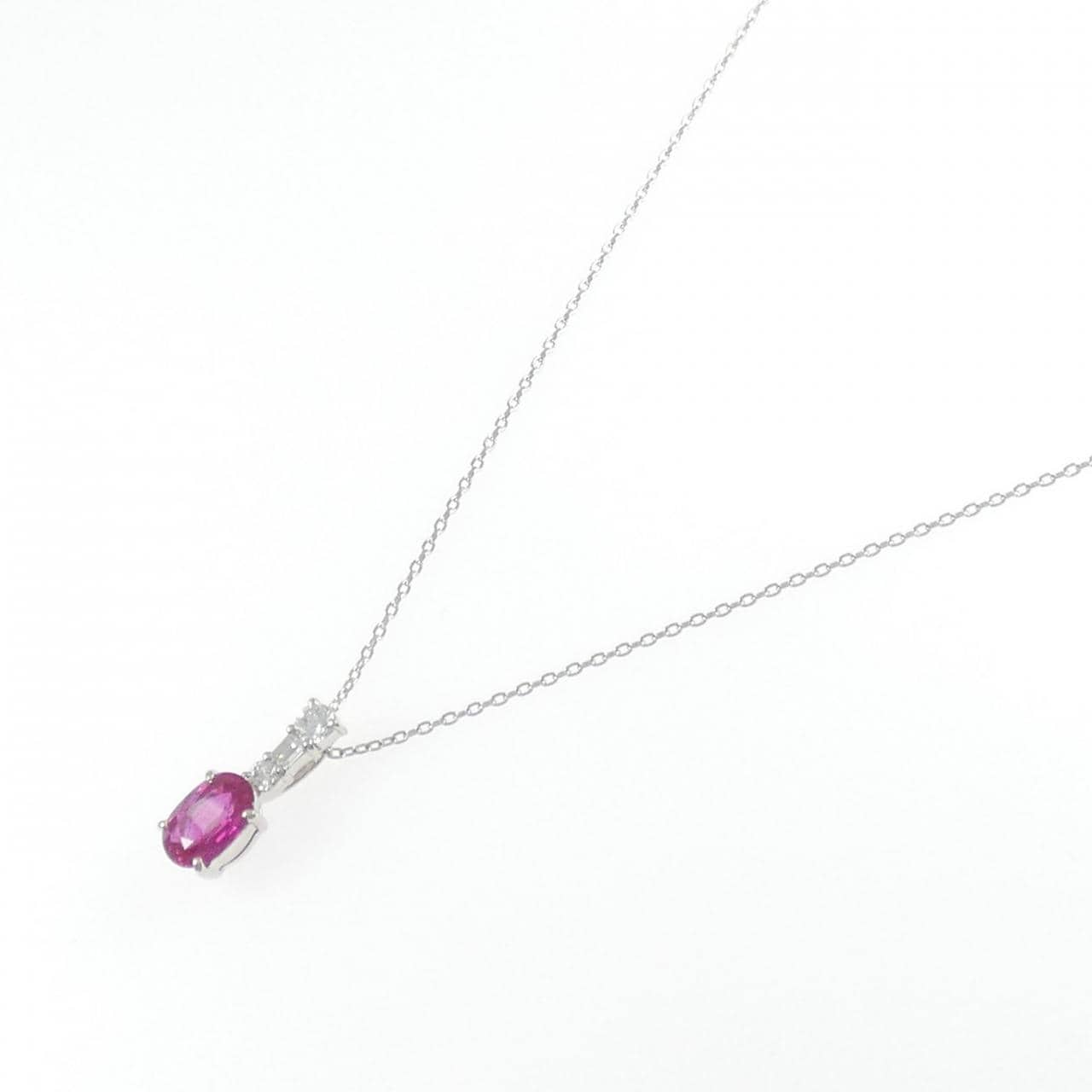 PT900/PT850 ルビー ネックレス 0.93CT