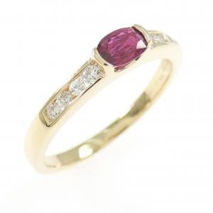 K18YG ルビー リング 0.28CT