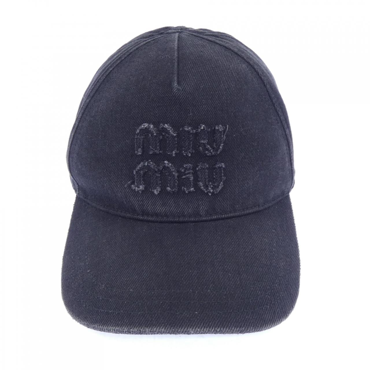 ミュウミュウ MIU MIU デニムベースボールキャップ 5HC179 2CL4 キャップ