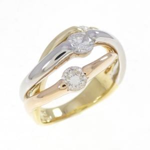 K18YG/PT900/K18PG ダイヤモンド リング 0.99CT