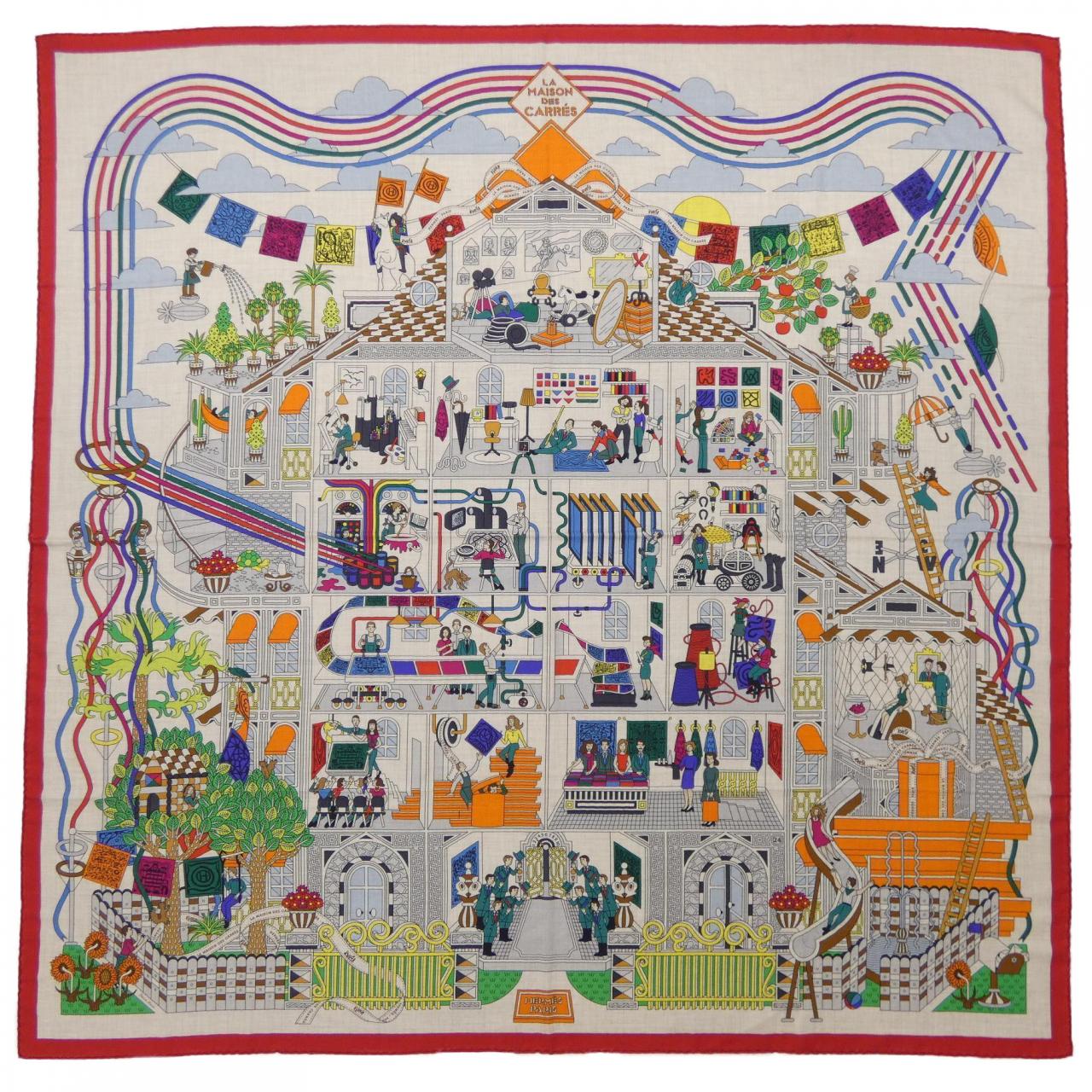 エルメス HERMES LA MAISON DES CARRES H242941S カレジェアン140 ショール