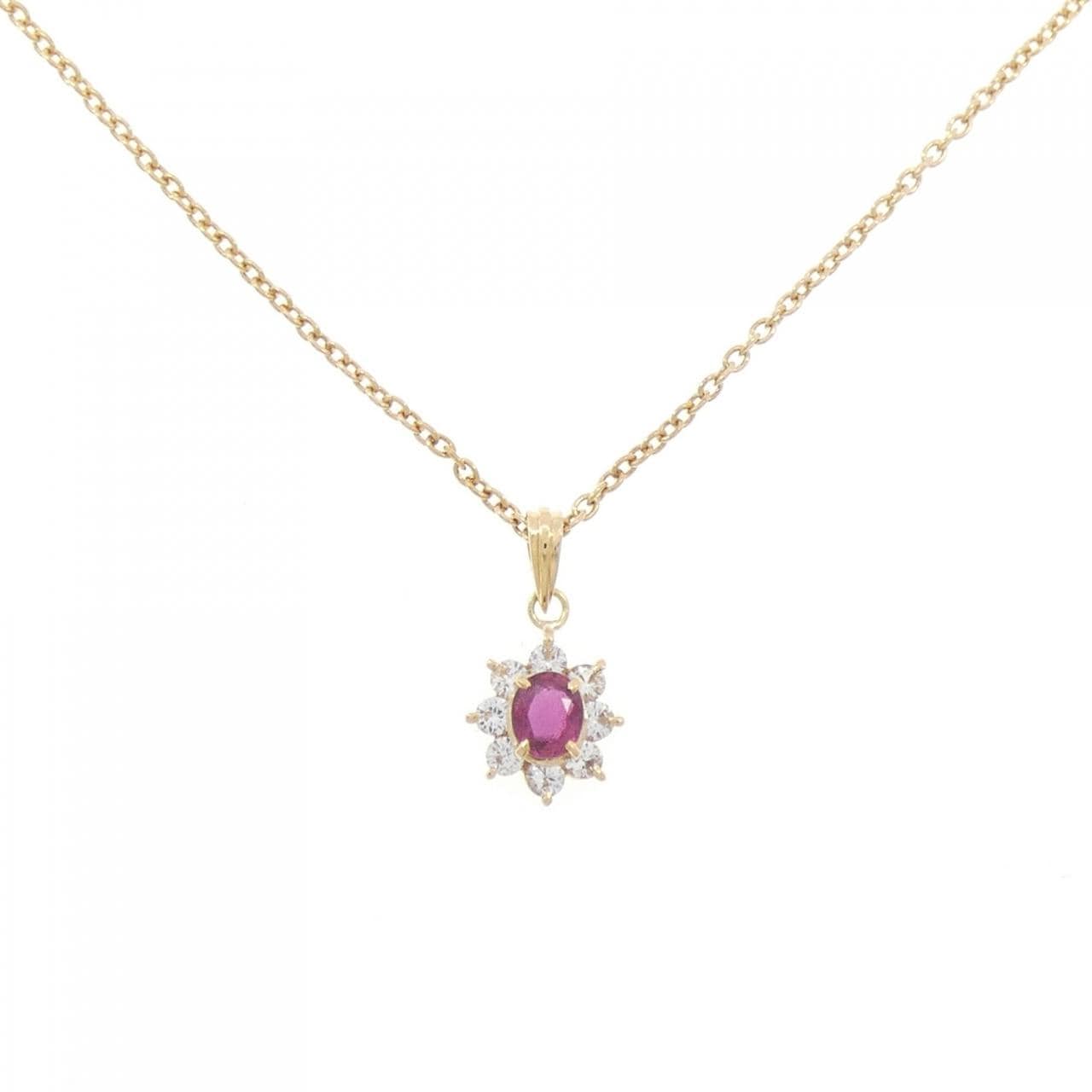 K18YG Ruby Necklace 0.33CT