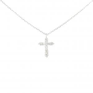 K18WG クロス ダイヤモンド ネックレス 0.30CT