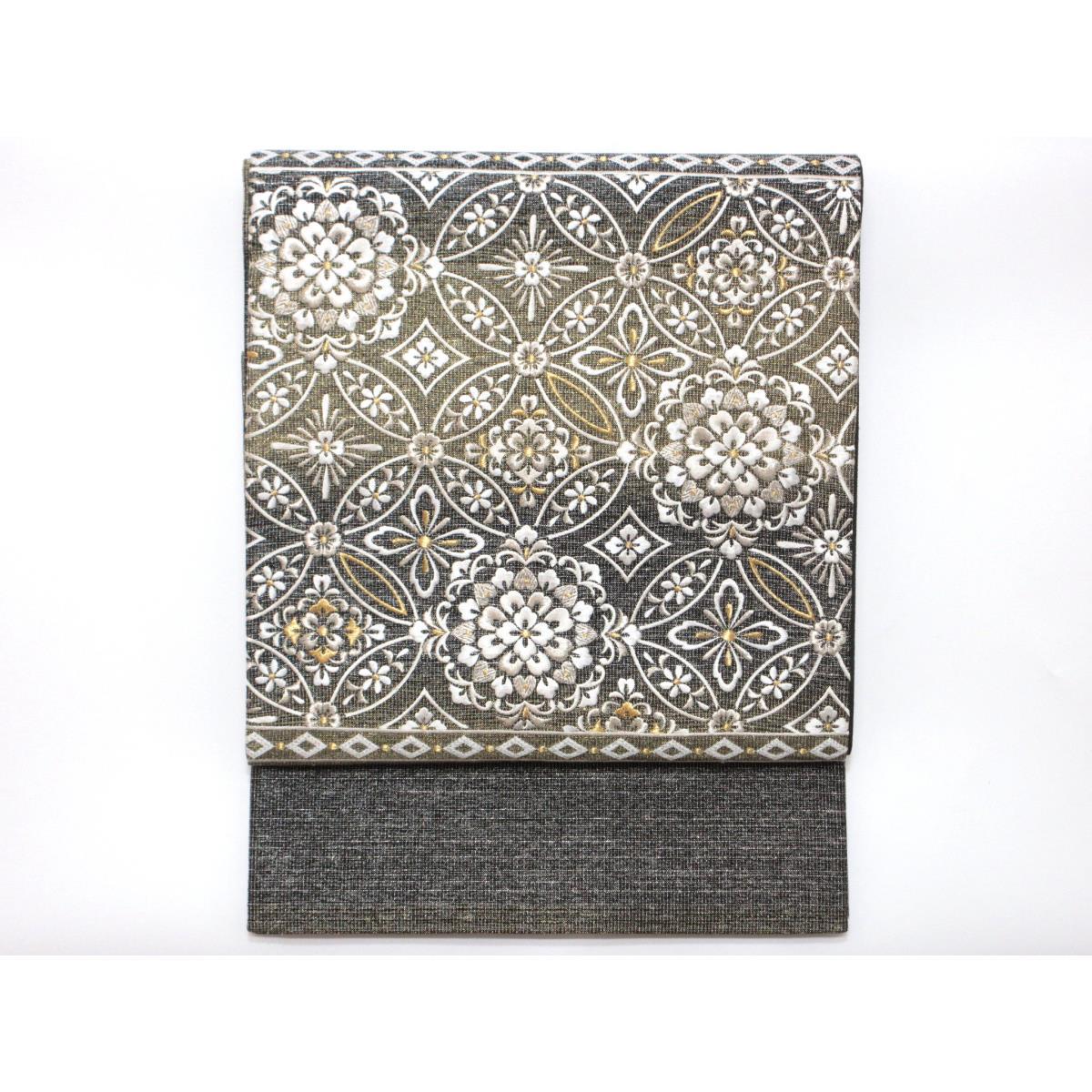 未使用品】袋帯 刺繍加工 （ys7278849; 未使用品 金彩汕頭蘇州刺繍霞  