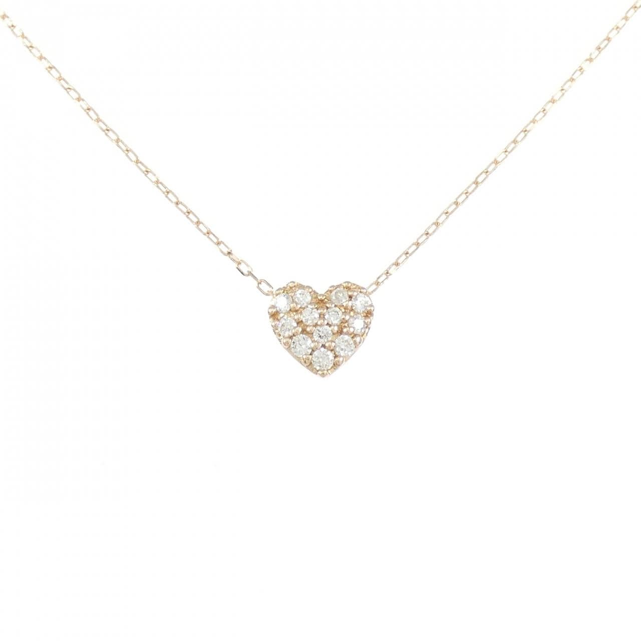 K18PG ハート ダイヤモンド ネックレス 0.10CT