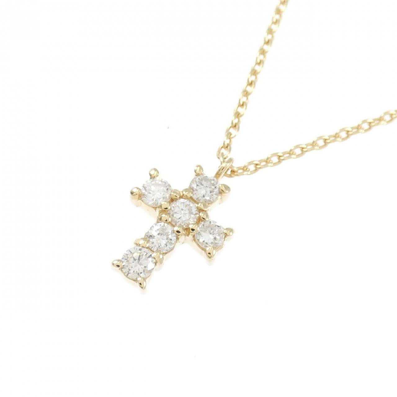 ヴァンドーム クロス ダイヤモンド ネックレス 0.18CT