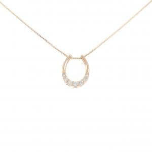K18PG ホースシュー ダイヤモンド ネックレス 0.25CT