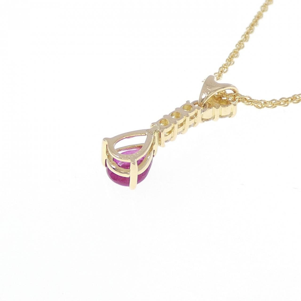 K18YG ルビー ネックレス 0.696CT