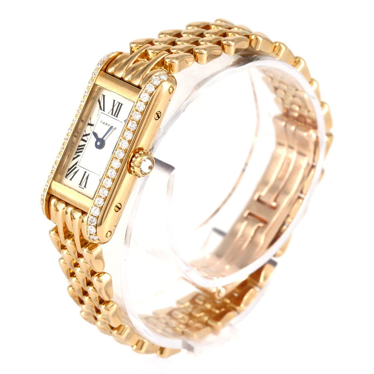 カルティエ タンクアロンジェ YG/D WB3005K3 YG クォーツ