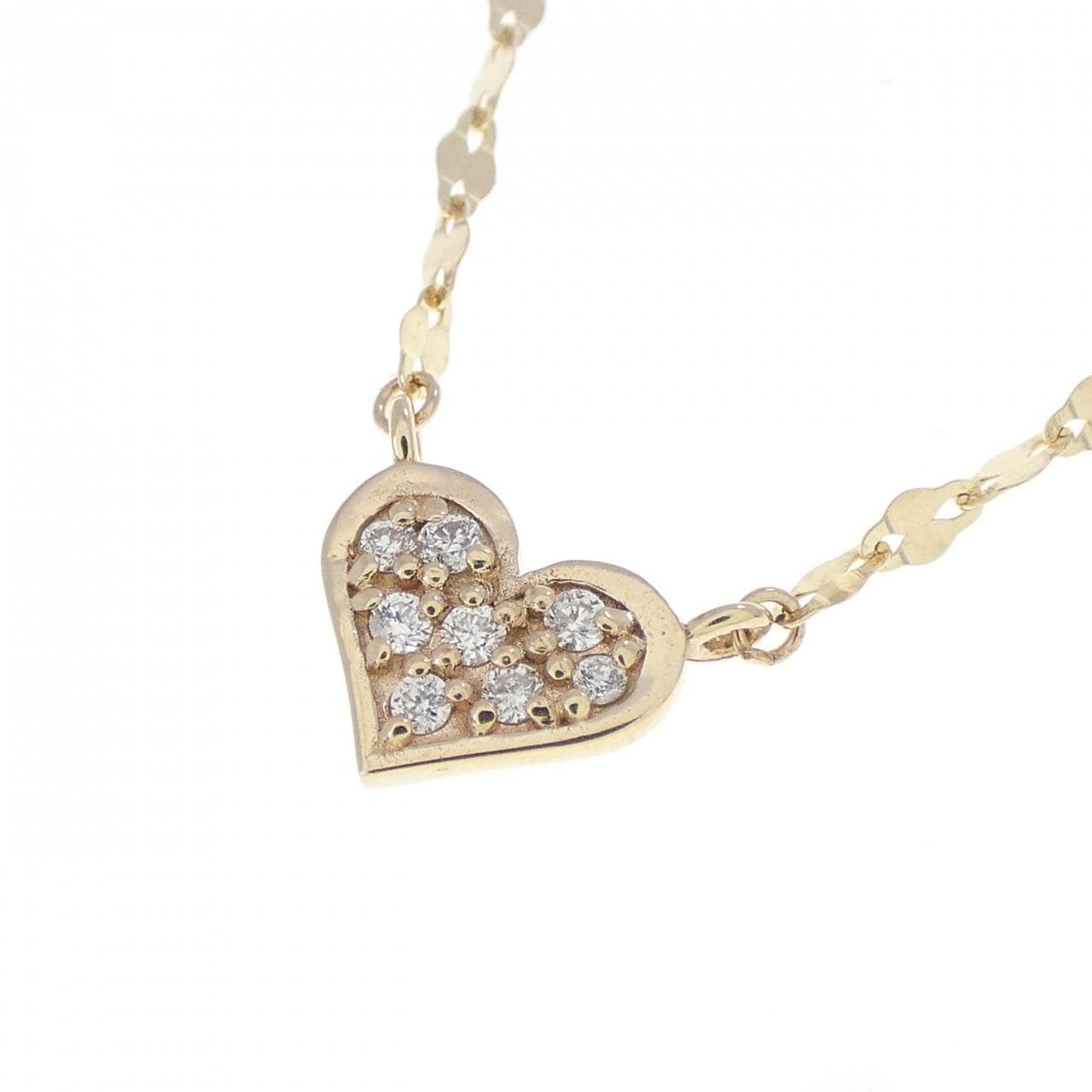K10YG ハート ダイヤモンド ネックレス 0.04CT
